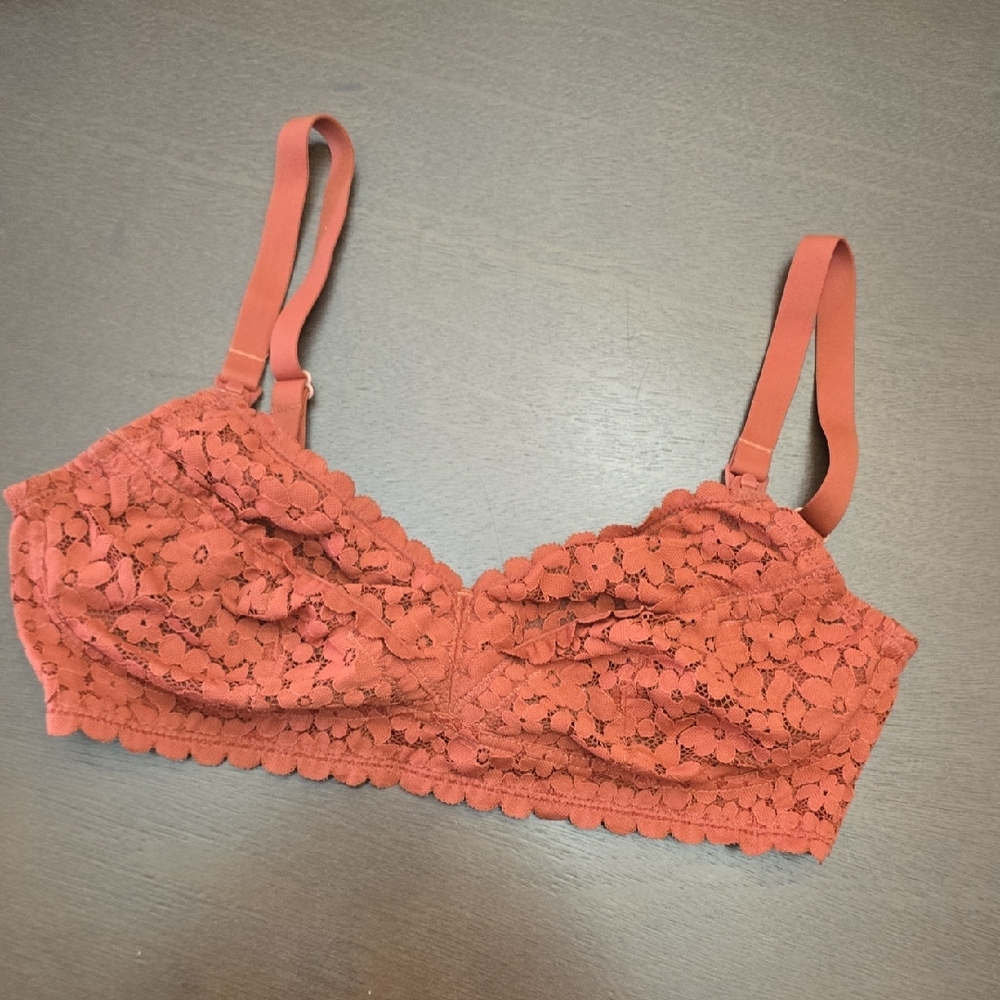 MOMANDA 36B Lace Bralette in Rust ‎ Breastfeeding